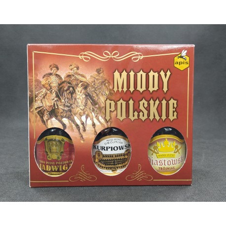 Zestaw prezentowy Miody Polskie (Jadwiga, Kurpiowski, Piastowski) APIS 3x250 ml