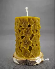 Świeca z wosku pszczelego 210 g KWIATY kol. naturalny