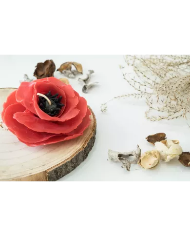 Świeca z wosku pszczelego mak