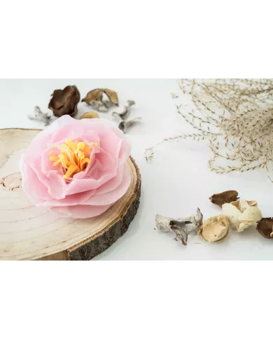 Świeca z wosku pszczelego róża