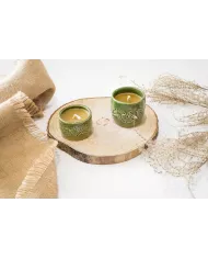 Świeca z wosku pszczelego w ceramice