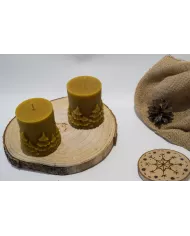 Świeca z wosku pszczelego - motyw świąteczny - PROMOCJA