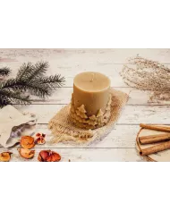 Świeca z wosku pszczelego - motyw świąteczny - PROMOCJA