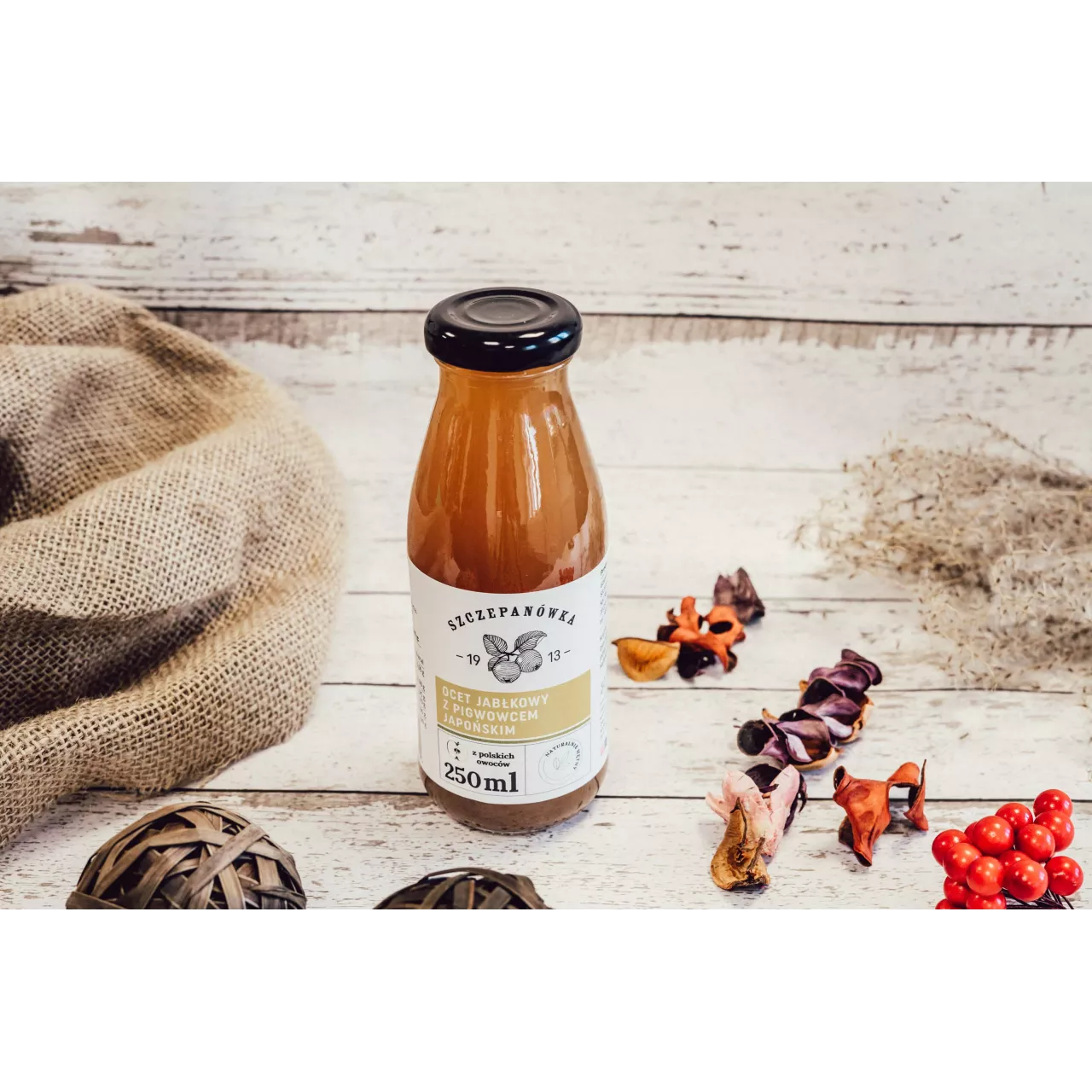 Ocet jabłkowy z pigwowcem japońskim, Szczepanówka 250 ml