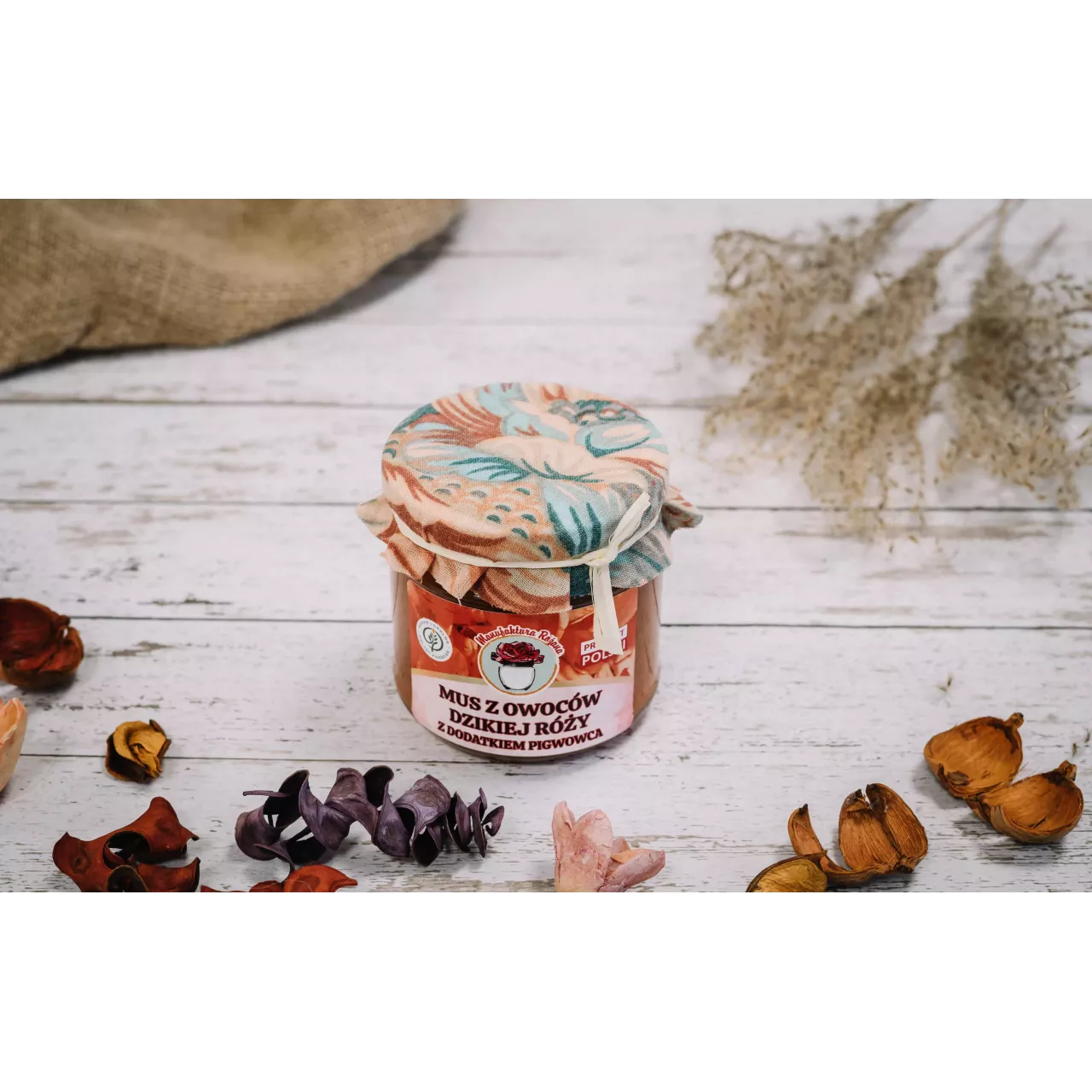 Mus z owoców dzikiej róży - Manufaktura Różana, 230 g