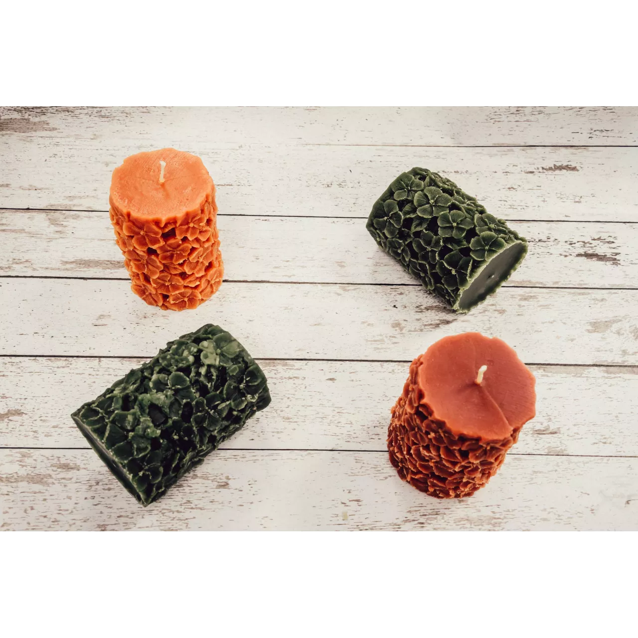 Świeca z wosku pszczelego KORALOWA HORTENSJA