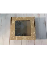 Pudełko z okienkiem w śnieżynki 20|20|10 cm