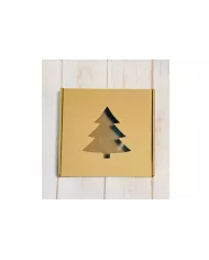 Pudełko z okienkiem choinka 20|20|10 cm