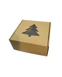 Pudełko z okienkiem choinka 20|20|10 cm