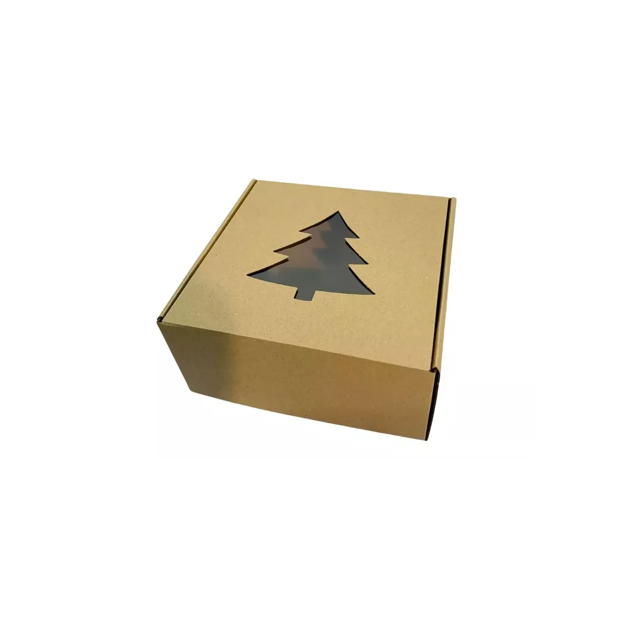 Pudełko z okienkiem choinka 20|20|10 cm