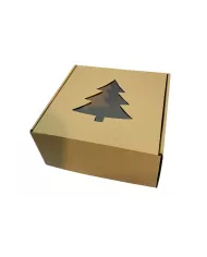 Pudełko z okienkiem choinka 20|20|10 cm