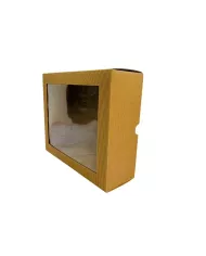 Pudełko karbowane z okienkiem 28|23|9 cm