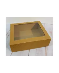 Pudełko karbowane z okienkiem 28|23|9 cm