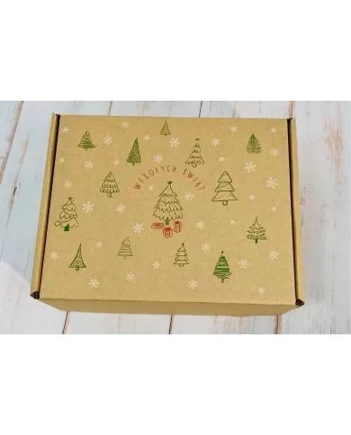 Karton Świąteczny 25|20|10 cm Choinki