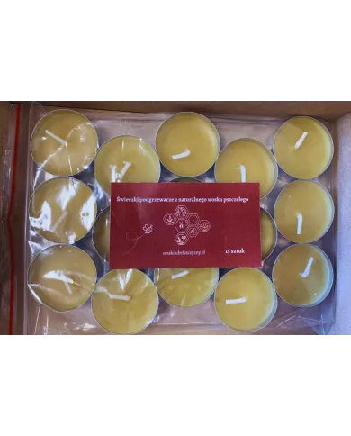 Zestaw 15 świeczek tealight z wosku pszczelego