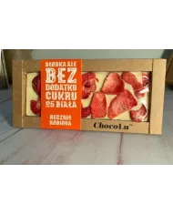 Czekolada biała BEZ CUKRU truskawka 53 g