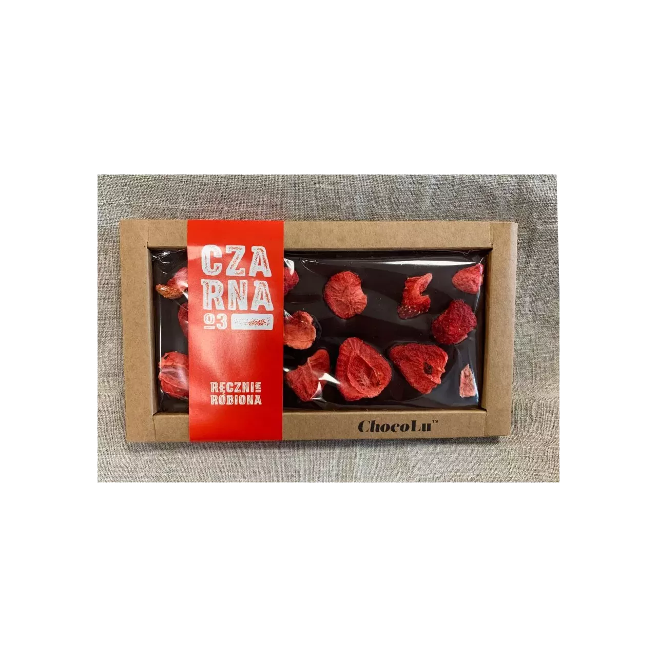 Czekolada CZARNA - truskawka liofilizowana 105 g