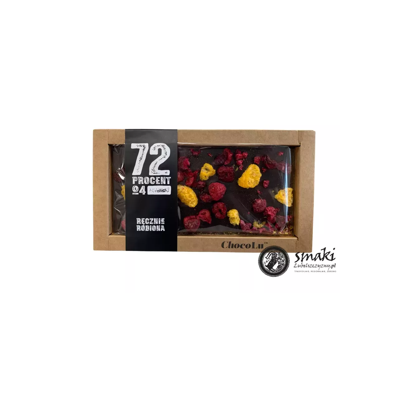 Czekolada gorzka 72% - wiśnia mandarynka, malina 105 g