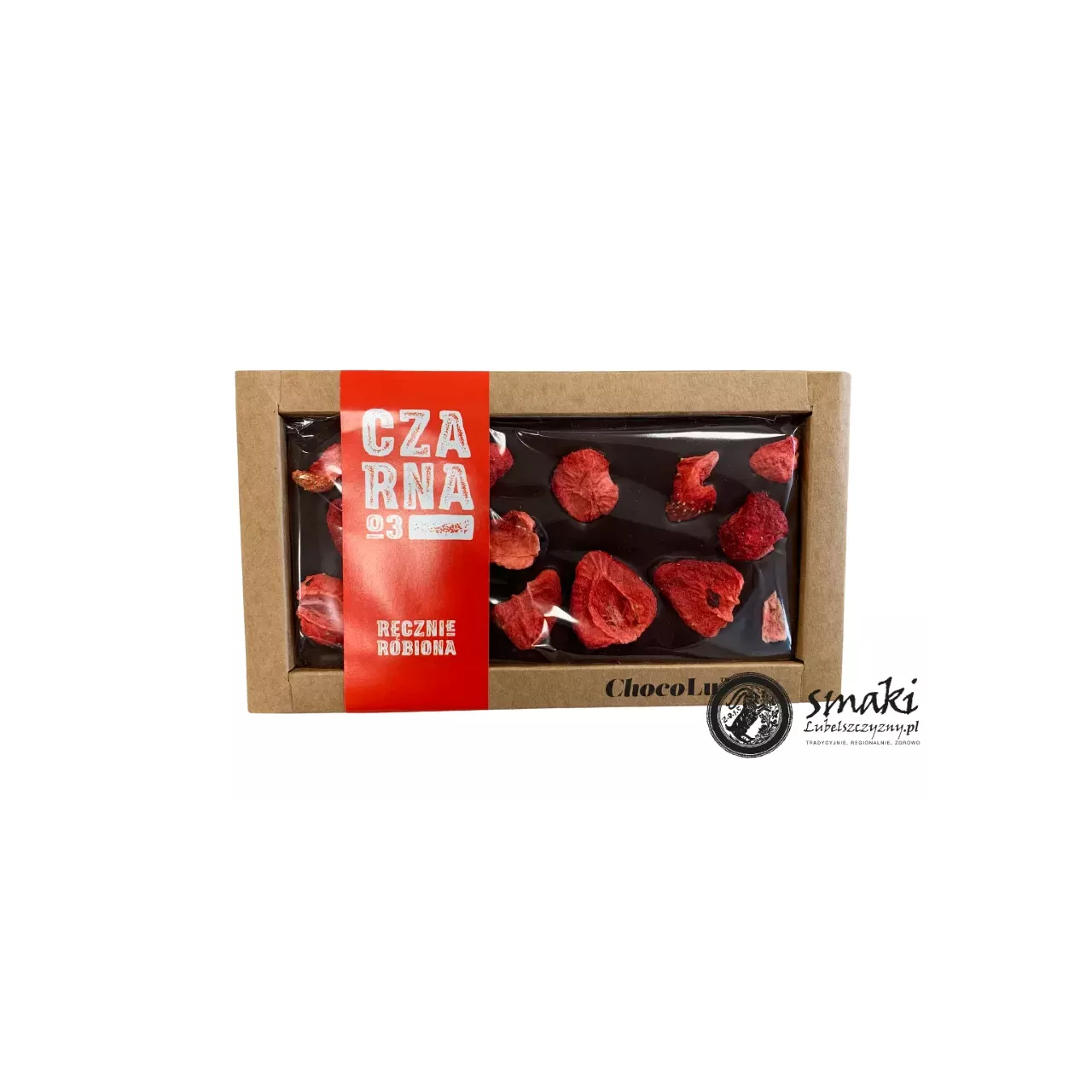 Czekolada CZARNA - truskawka liofilizowana 105 g