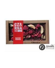 Czekolada CZARNA (deserowa) śliwka, malina liofilizowana, hand made