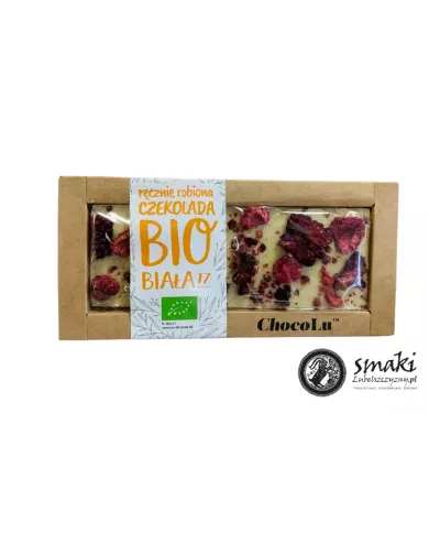 Czekolada biała BIO malina i jeżyna 53 g