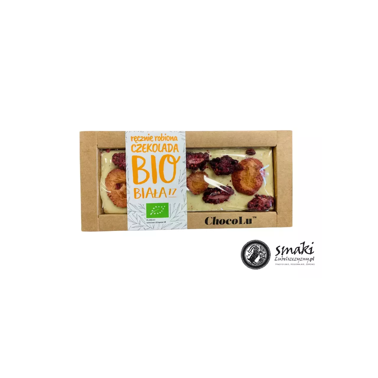 Czekolada biała BIO truskawka i jeżyna 53 g