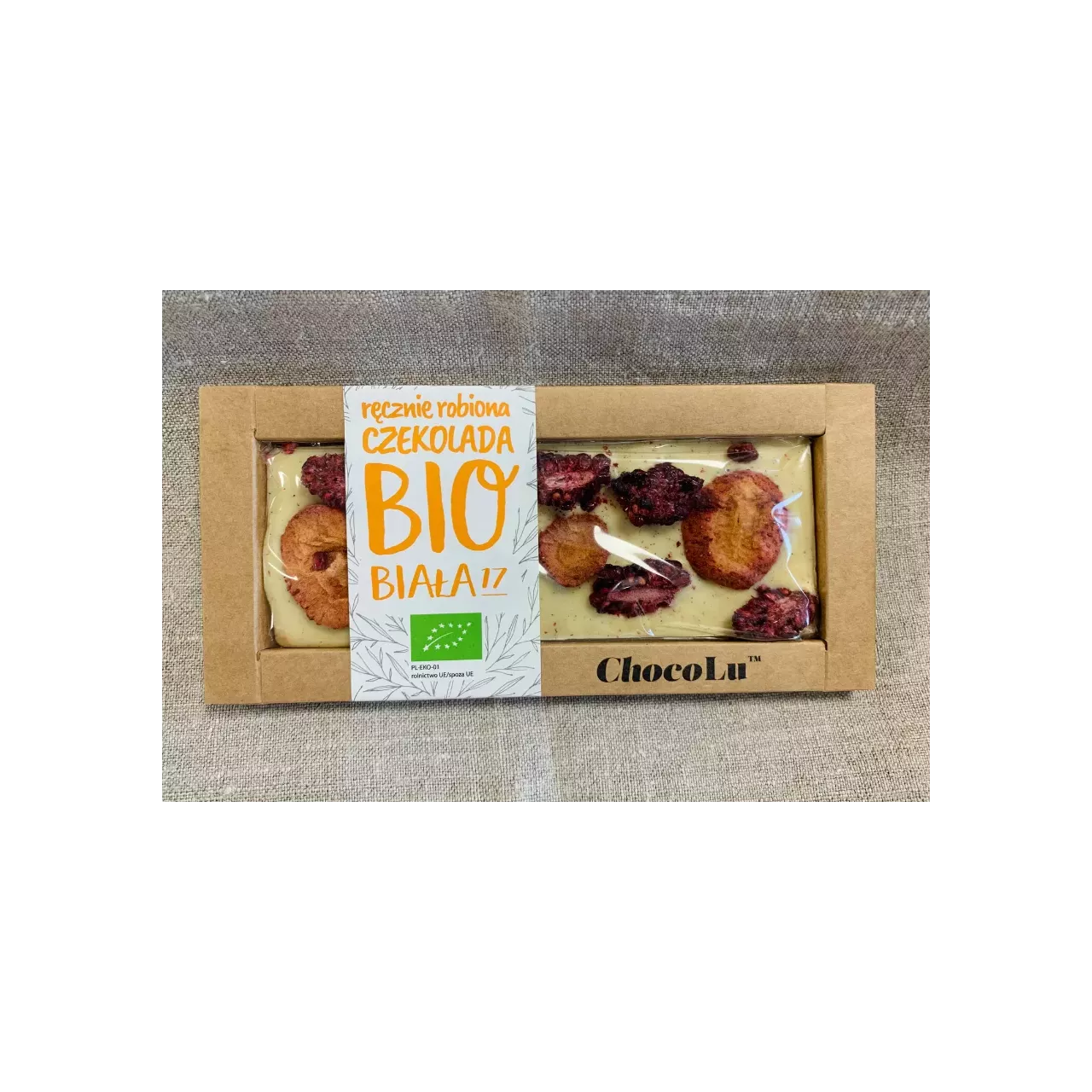 Czekolada biała BIO truskawka i jeżyna 53 g