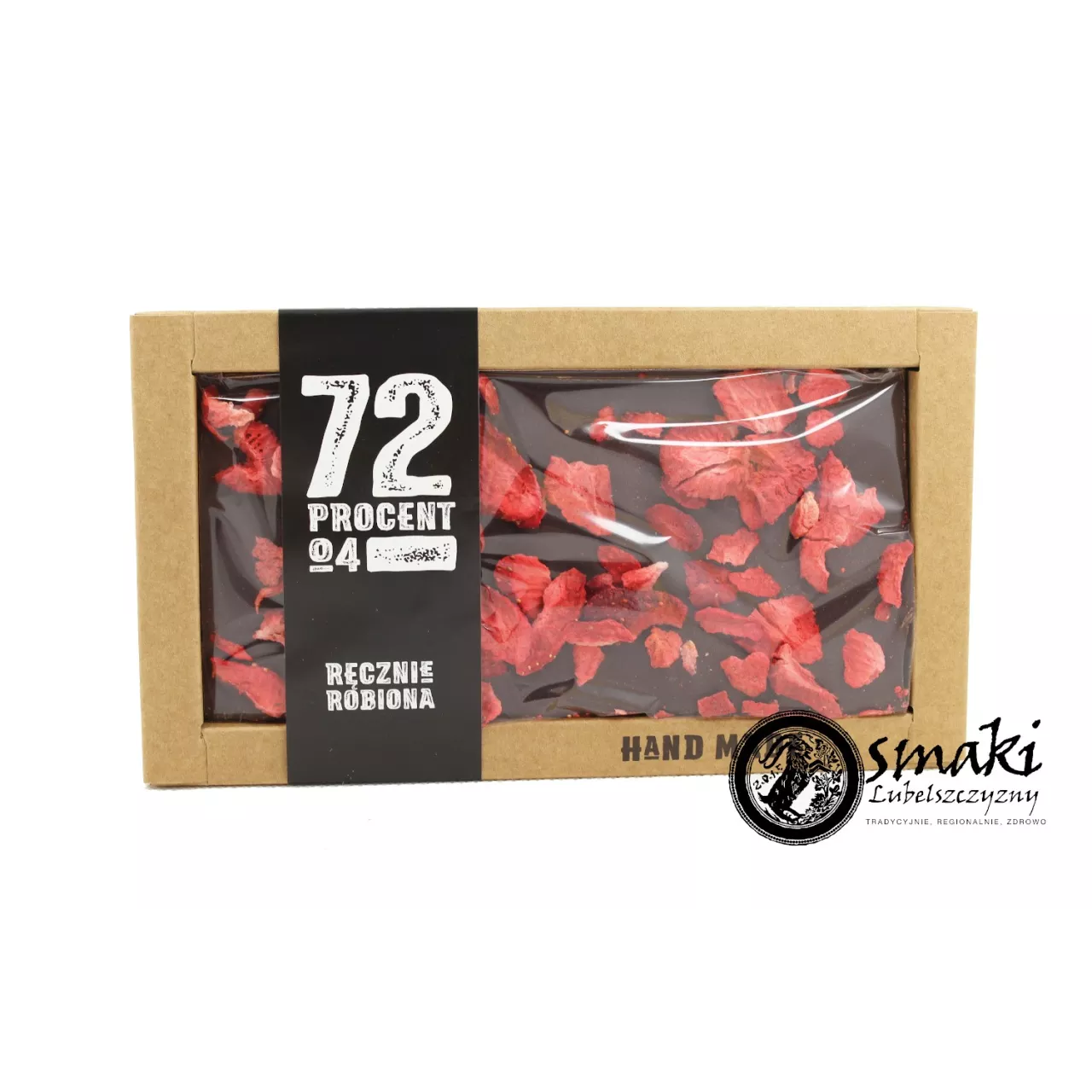 Czekolada gorzka 72% - truskawka liofilizowana 105 g 