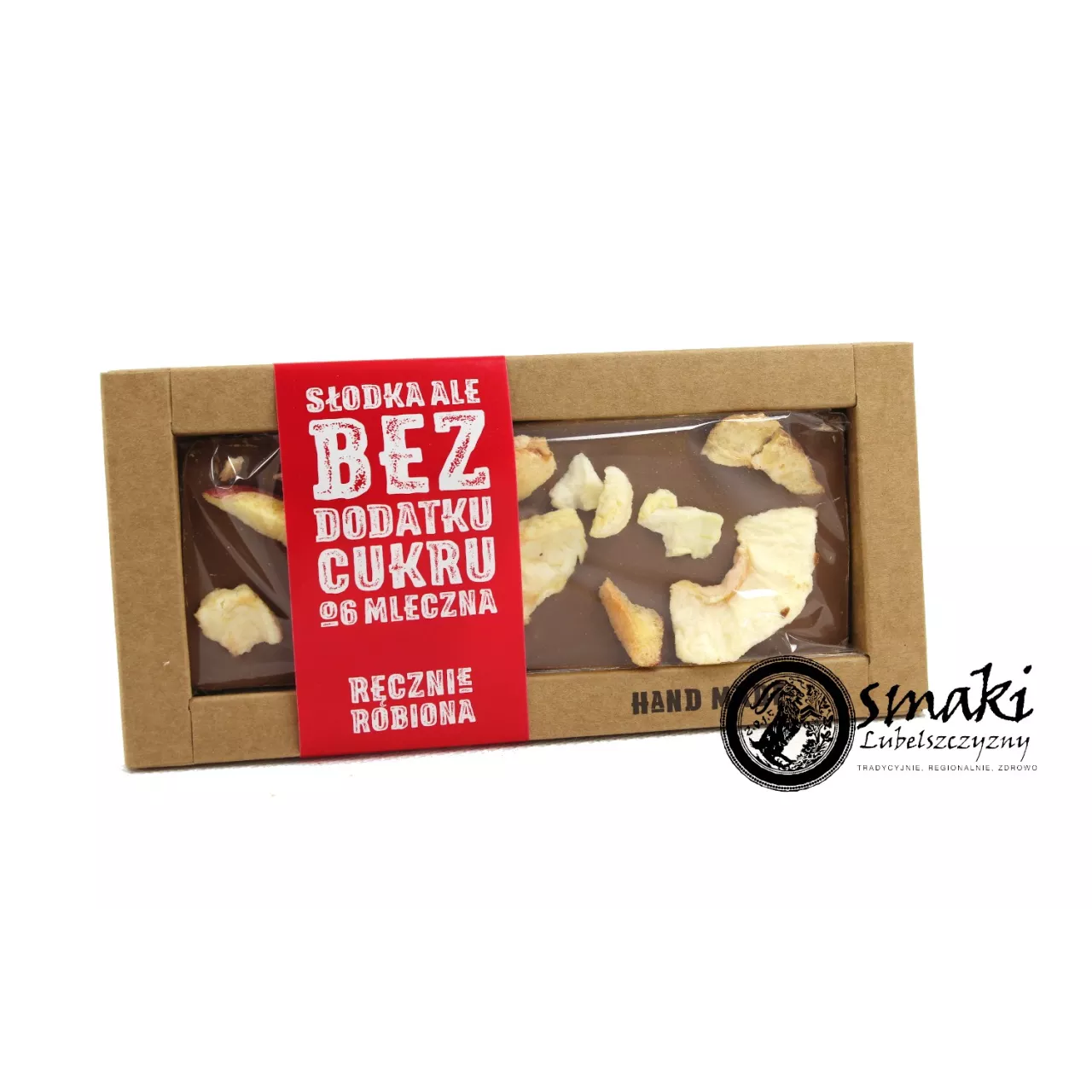 Czekolada mleczna BEZ CUKRU - śliwka, jabłko